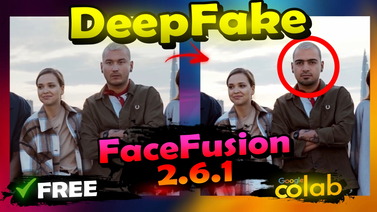 Replace faces in videos and photos for free using FaceFusion 2.6.1 on Google Colab