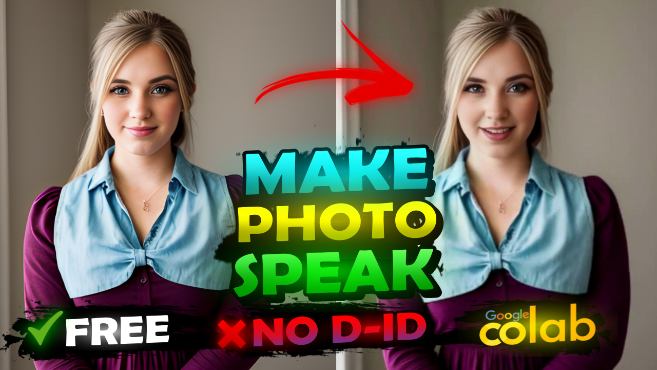 Convert photo to a talking video using Google Colab and free AI tools as a D-ID alternative